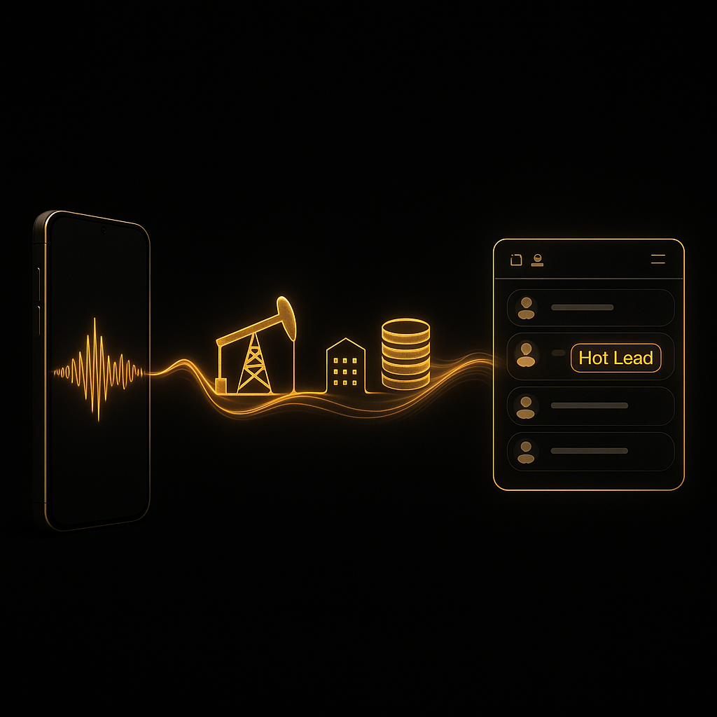 AI voice call flowing from phone conversation to qualified Hot Lead