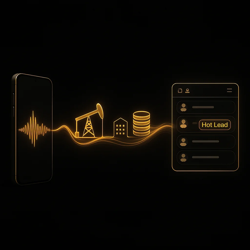 AI voice call flowing from phone conversation to qualified Hot Lead